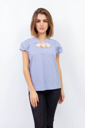 
Легкая блузка от турецкой фабрики Aron. Цвет блузки белый с синими полосками. М. . фото 2
