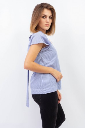 
Легкая блузка от турецкой фабрики Aron. Цвет блузки белый с синими полосками. М. . фото 5