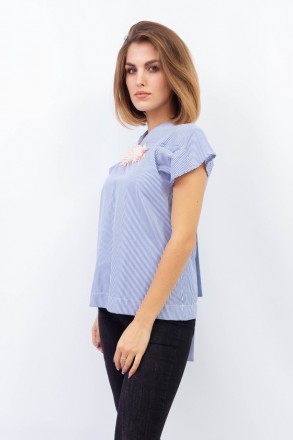 
Легкая блузка от турецкой фабрики Aron. Цвет блузки белый с синими полосками. М. . фото 4