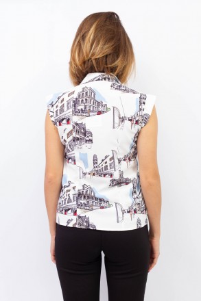
Легкая блузка от турецкой фабрики Mer. Цвет блузки белый с абстрактным принтом.. . фото 5