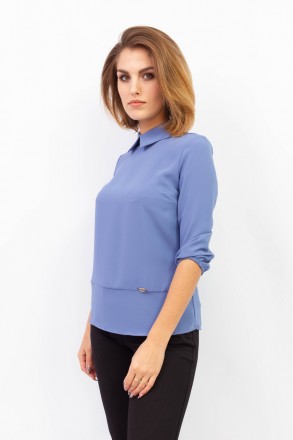 
Легкая блузка от турецкой фабрики Mer. Цвет блузки однотонный голубой. Материал. . фото 4
