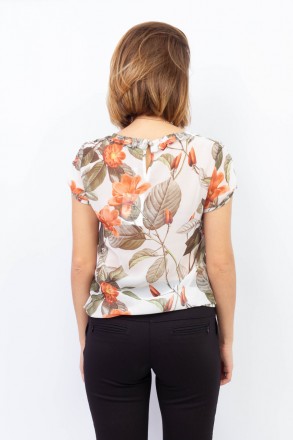 
Легкая блузка от турецкой фабрики Cliche. Блузка белого цвета с терракотовым цв. . фото 5