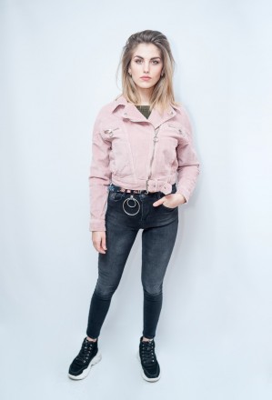 
Легкая летняя джинсовая куртка Dilvin нежного розового цвета. Куртка свободного. . фото 2