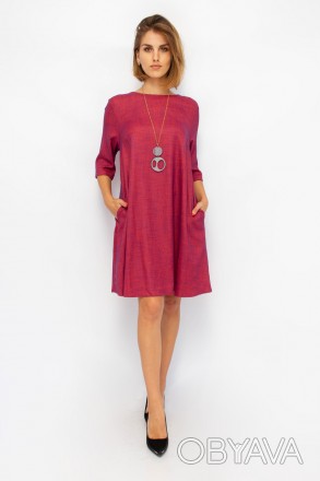 
Стильное платье Asil lineбордовый цвет, производство Турция. Ткань платья плотн. . фото 1