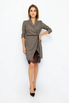 
Стильное платье Ladyform, производство Турция. Платье коричневого цвета, с черн. . фото 2