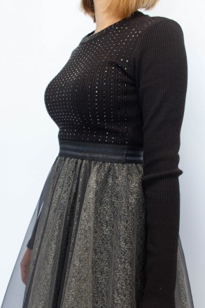 
Стильное платье Espiga, производство Турция. Платье черного цвета, с фатиновой . . фото 6