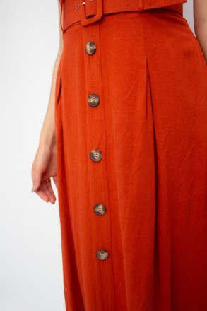 
Повседневный сарафан Dilvin, легкий, оригинальный терракотовый цвет. Платье при. . фото 6
