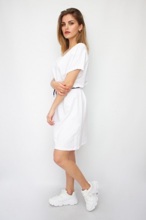 
Повседневное платье Mixray, легкое, белый цвет. Платье свободное, длина выше ко. . фото 5