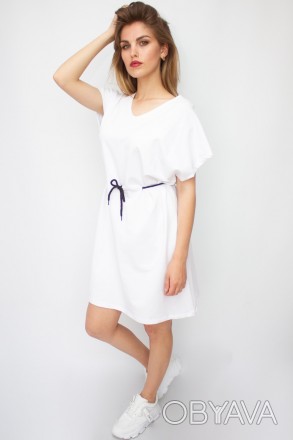 
Повседневное платье Mixray, легкое, белый цвет. Платье свободное, длина выше ко. . фото 1