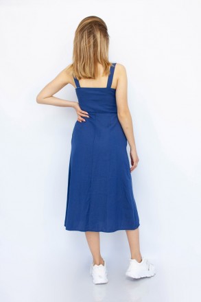 
Повседневное платье Mixray, легкое, без подкладки, синий цвет. Платье приталенн. . фото 4