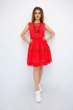
Повседневное платье Effective, легкое, с подкладкой, яркий красный цвет. Платье. . фото 4