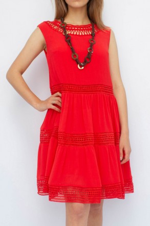 
Повседневное платье Effective, легкое, с подкладкой, яркий красный цвет. Платье. . фото 2