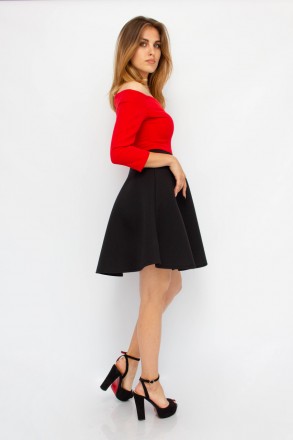 
Стильное платье Miss Nupel черная юбка и красный верх. Ткань плотная, верх немн. . фото 5