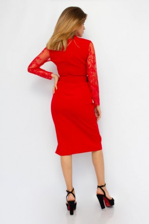 
Нарядное платье Dojery красного цвета, производство Турция. Ткань плотная, немн. . фото 5