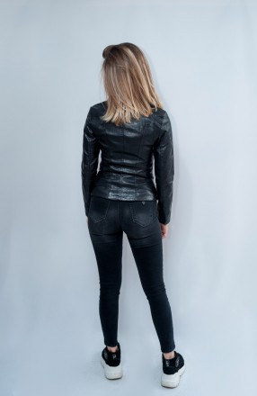 
Крутая куртка косуха Angmifer 710 классического черного цвета. Куртка приталенн. . фото 3