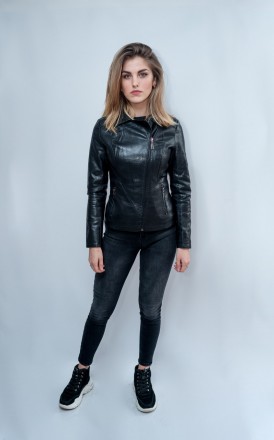 
Крутая куртка косуха Angmifer 710 классического черного цвета. Куртка приталенн. . фото 4