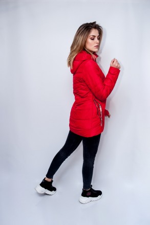 
Яркая классическая куртка Fine Baby Cat красного цвета с горизонтальной строчко. . фото 4