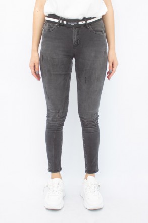 
Прикольные женские джинсы черного цвета, производство Турция. Покрой зауженный,. . фото 5