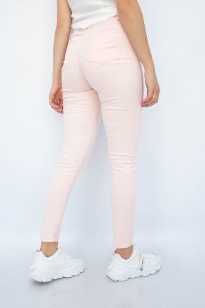 
Прикольные женские джинсы розового цвета, производство Турция. Покрой зауженный. . фото 5