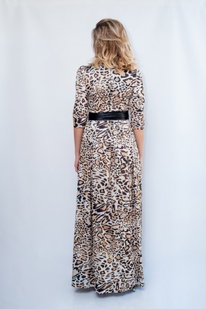 
Платье в пол с леопардовым принтом, производство Турция. Покрой платья притален. . фото 5