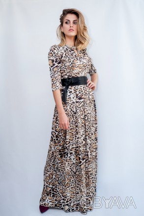 
Платье в пол с леопардовым принтом, производство Турция. Покрой платья притален. . фото 1