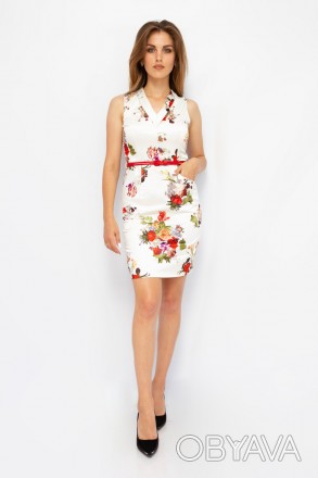 
Легкое платье Poptime белого цвета с цветочным принтом, производство Турция. Тк. . фото 1