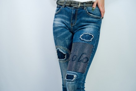 
Классические женские джинсы, производитель Lolo Blues. Покрой зауженный, ткань . . фото 9