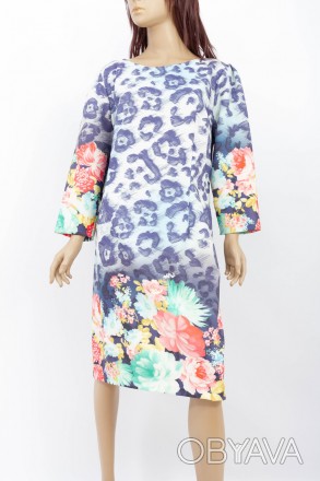 
Оригинальное платье Dzyn голубого цвета с цветочным принтом, производство Турци. . фото 1