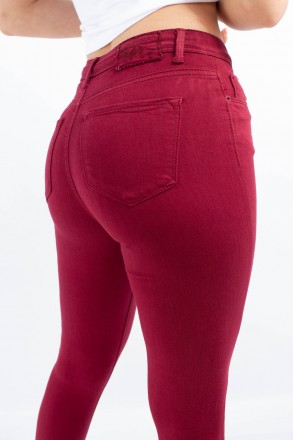 
Прикольные женские джинсы бордового цвета, производство Турция. Покрой зауженны. . фото 6