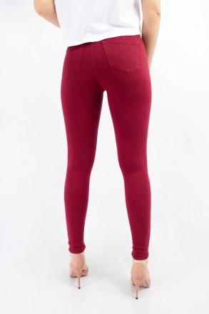 
Прикольные женские джинсы бордового цвета, производство Турция. Покрой зауженны. . фото 5