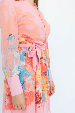 
Оригинальное платье Beyzas, производство Турция. Платье розового цвета. Крой пр. . фото 6