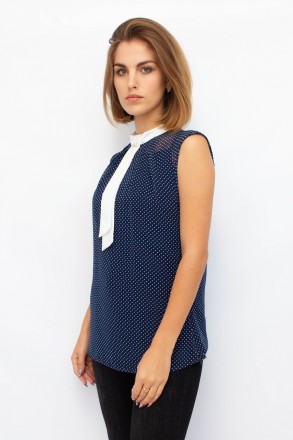 
Легкая блузка от турецкой фабрики Nelly&Co. Блузка синего цвета с принтом в вид. . фото 3