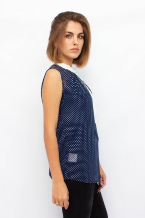 
Легкая блузка от турецкой фабрики Nelly&Co. Блузка синего цвета с принтом в вид. . фото 5