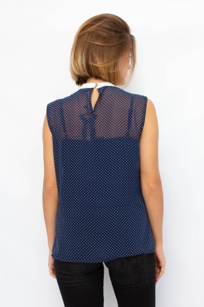 
Легкая блузка от турецкой фабрики Nelly&Co. Блузка синего цвета с принтом в вид. . фото 4