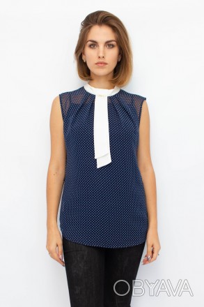 
Легкая блузка от турецкой фабрики Nelly&Co. Блузка синего цвета с принтом в вид. . фото 1