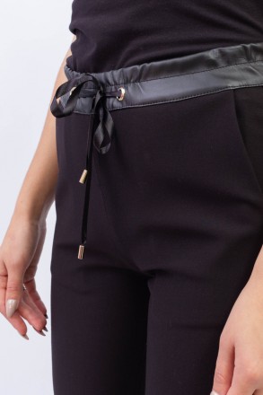 
Стильные женские брюки-джоггеры однотонного черного цвета, производство Esparan. . фото 7