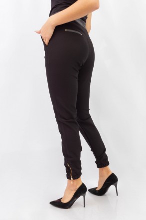 
Стильные женские брюки-джоггеры однотонного черного цвета, производство Esparan. . фото 5