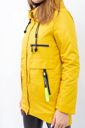 
Стильная демисезонная куртка горчичного цвета. Куртка легкая, материал мягкий и. . фото 6