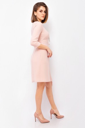 
Стильное платье Espiga, производство Турция. Платье розового цвета. Крой притал. . фото 3