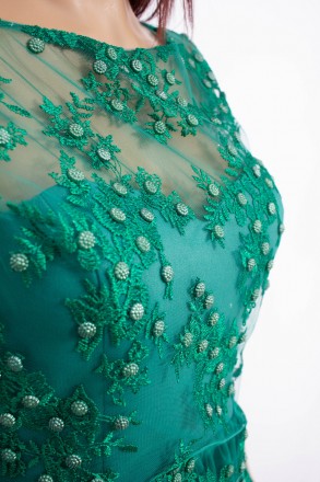 
Нарядное платье зеленого цвета, производство Турция. Платье приталенное, длина . . фото 5