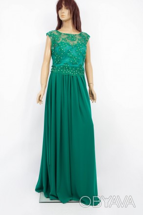 
Нарядное платье зеленого цвета, производство Турция. Платье приталенное, длина . . фото 1