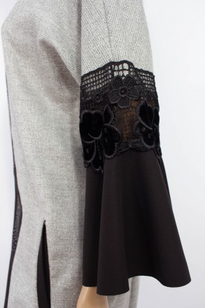 
Оригинальное платье Mix&Gala серого цвета с черными элементами, производство Ту. . фото 5