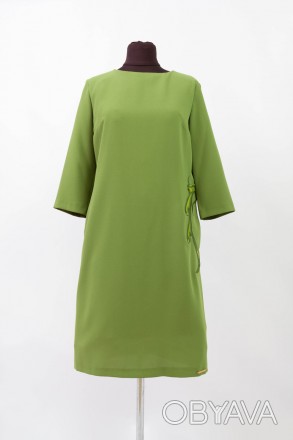 
Оригинальное платье EF оливкового цвета с вышитым узором на левом боку, произво. . фото 1