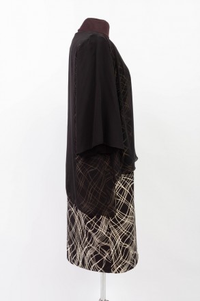 
Оригинальное платье Korakor черного цвета с белым узором и вшитой шифоновой нак. . фото 5