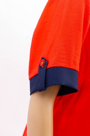 
Оригинальное платье Kaner красного цвета с синими элементами, производство Турц. . фото 6