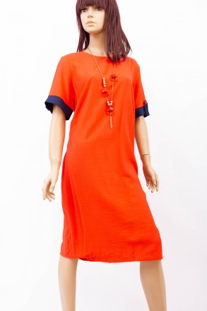 
Оригинальное платье Kaner красного цвета с синими элементами, производство Турц. . фото 2