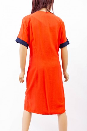 
Оригинальное платье Kaner красного цвета с синими элементами, производство Турц. . фото 4