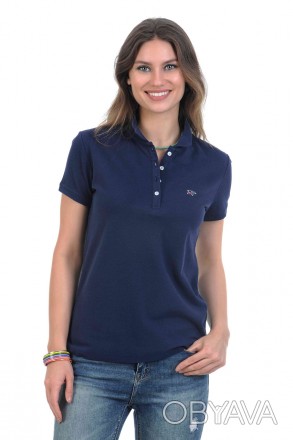
Стильная женская футболка поло Joggy синего цвета. Футболка свободная, классиче. . фото 1