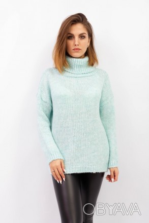 
Классический свитер ментолового цвета, производство Турция. Покрой свитера своб. . фото 1