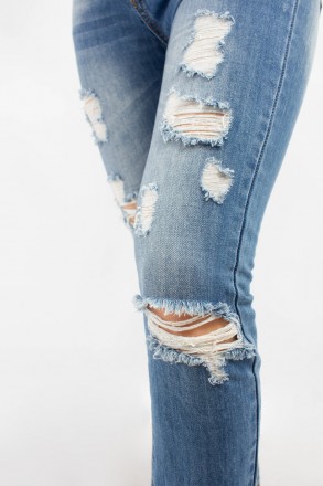 
Летние женские джинсы с разрезами и рваными элементами, производство Турция. По. . фото 6